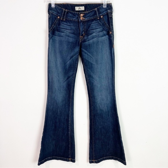 PRVCY WIDE LEG FLARE MID RISE 33” INSEAM DARK DENIM JEANS WOMENS
SZ 30 - Picture 1 of 5